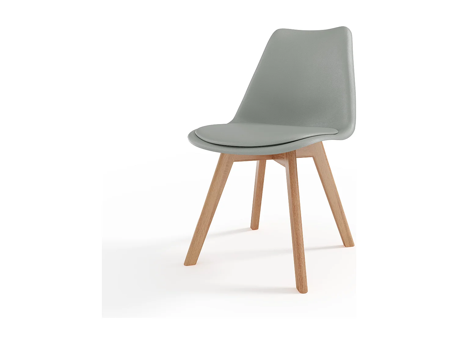 Set Di 4 Sedie Per Sala Da Pranzo Ufficio Con Gambe In Faggio Legno Massello Massiccio Stile Nordico Scandinavo Comoda Seduta Imbottita Ideale Per Soggiorno Grigio