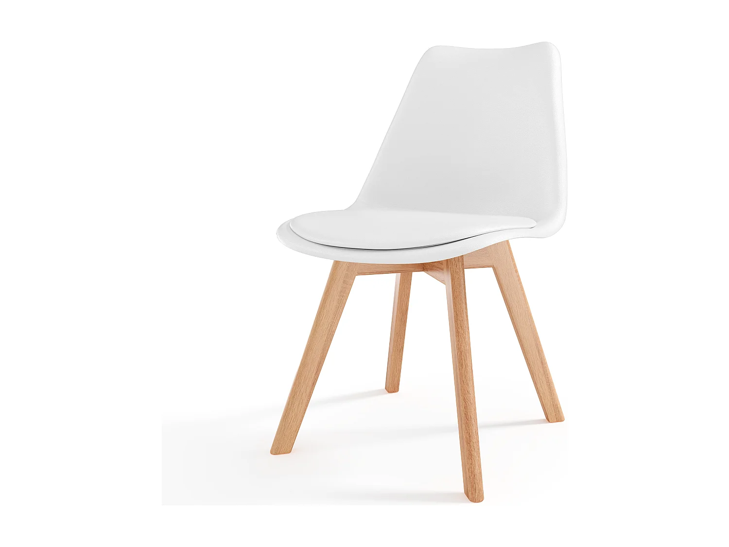 Set Di 4 Sedie Per Sala Da Pranzo Ufficio Con Gambe In Faggio Legno Massello Massiccio Stile Nordico Scandinavo Comoda Seduta Imbottita Soggiorno Sala Bianco