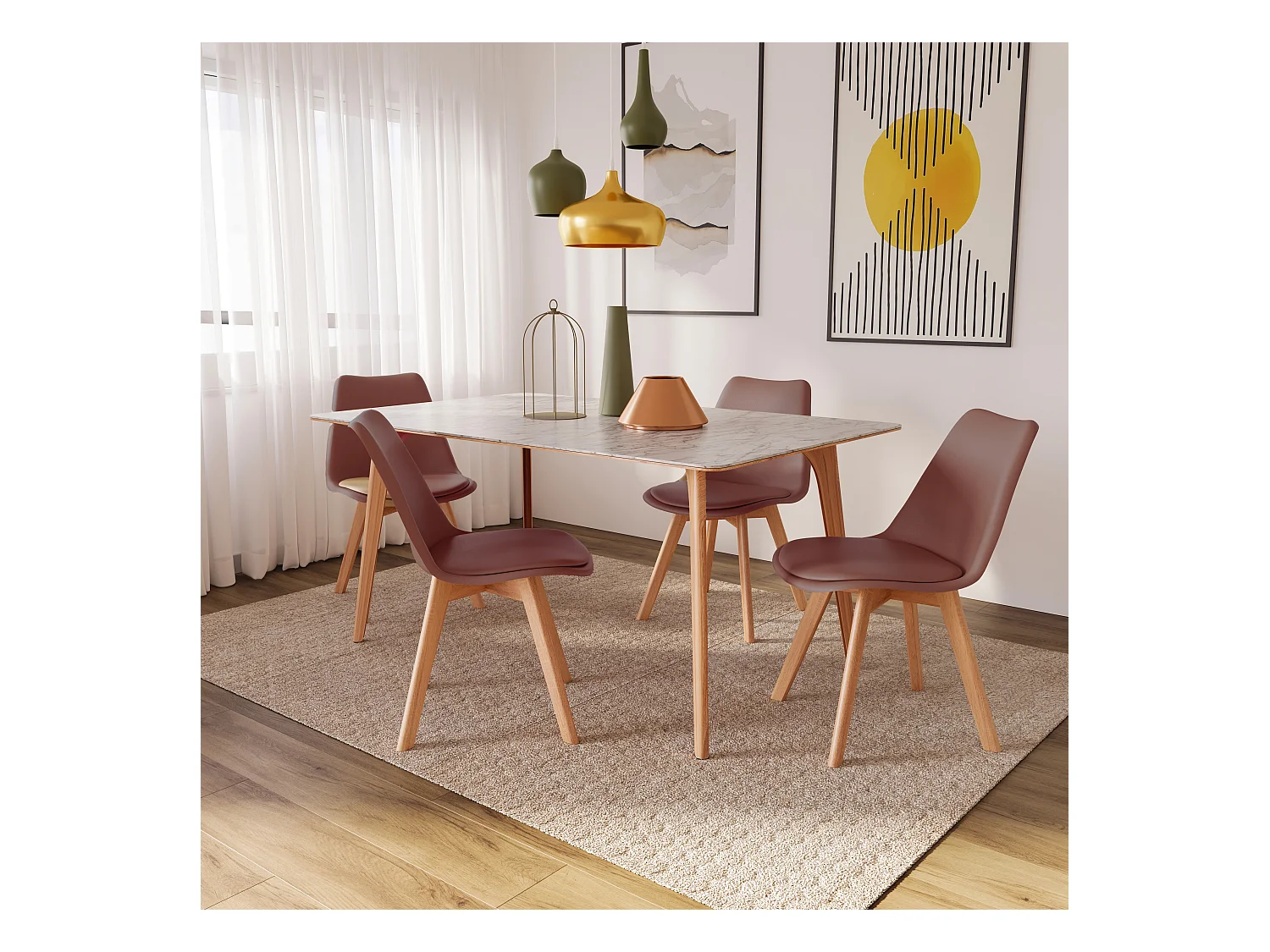 Set Di 4 Sedie Per Sala Da Pranzo Ufficio Con Gambe In Faggio Legno Massello Massiccio Stile Nordico Scandinavo Comoda Seduta Imbottita Ideale Sala Riunione Tortora