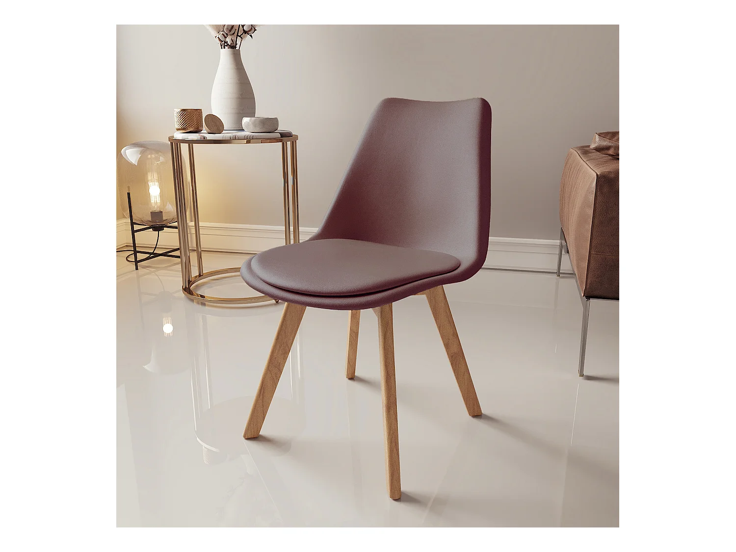 Set Di 4 Sedie Per Sala Da Pranzo Ufficio Con Gambe In Faggio Legno Massello Massiccio Stile Nordico Scandinavo Comoda Seduta Imbottita Ideale Sala Riunione Tortora