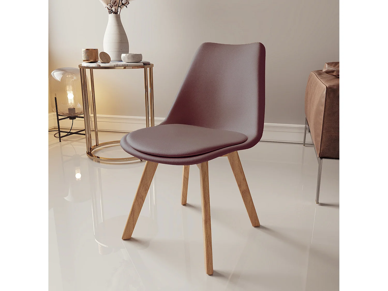 Set Di 4 Sedie Per Sala Da Pranzo Ufficio Con Gambe In Faggio Legno Massello Massiccio Stile Nordico Scandinavo Comoda Seduta Imbottita Ideale Sala Riunione Tortora