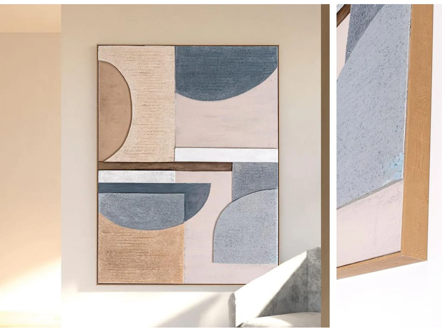 Tableau peinture à l'huile sur toile,peinte à la main avec cadre en bois - Longueur 120 x Profondeur 4 x Hauteur 160 cm