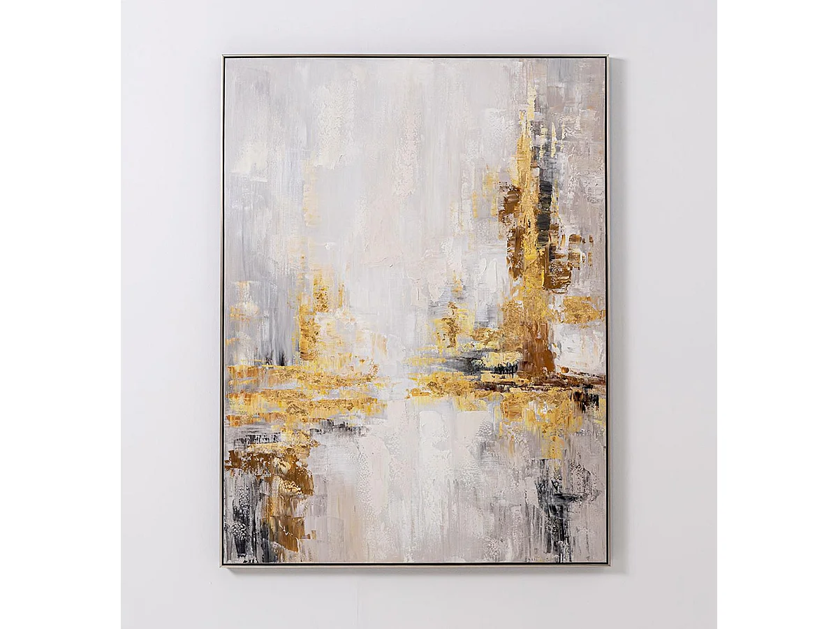 Tableau peinture à l'huile sur toile,peinte à la main avec cadre en bois noir - Longueur 120 x Profondeur 4 x Hauteur 160 cm