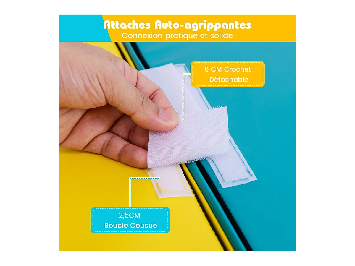 2PCS Parcours Motricité Bébé en Mousse avec Housse Amovible en PU, Module Motricité Bébé avec Marche & Toboggan, Jouets Éducatifs pour Ramper Grimper (Jaune+Vert)