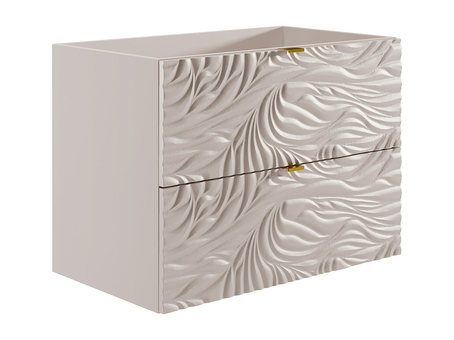 Badezimmermöbel hängend strukturiert - Beige - 80 cm - RINAREL günstig online kaufen