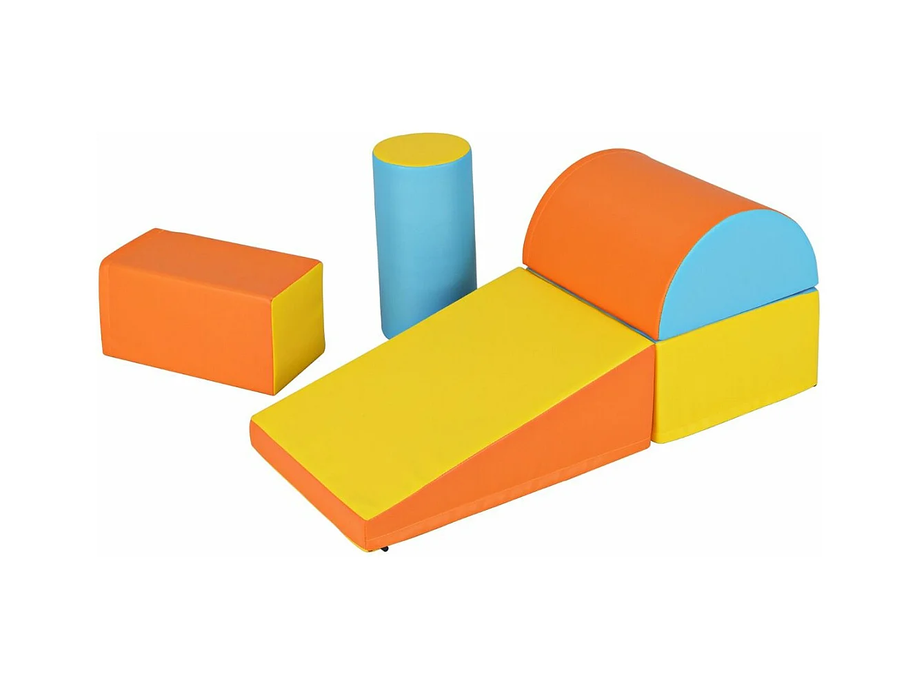 5PCS Parcours Motricité Bébé en Mousse EPE avec Housse en PU, Module Motricité Bébé avec Fermeture Clair, pour Enfants d'Âge Préscolaire (Jaune)