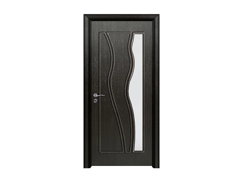 Porta da interno con vetro nero 80x206 (telaio 10-14cm) PIE20