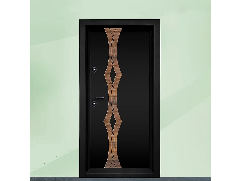 Porta blindata d’ingresso nera PL49