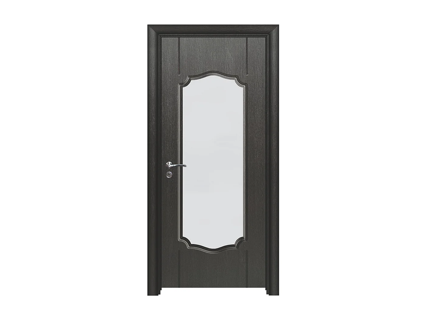 Porta da interno vetrata nera 80x197 (telaio 10-14cm) PIE2