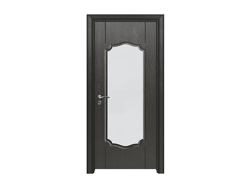 Porta da interno vetrata nera 80x197 (telaio 10-14cm) PIE2