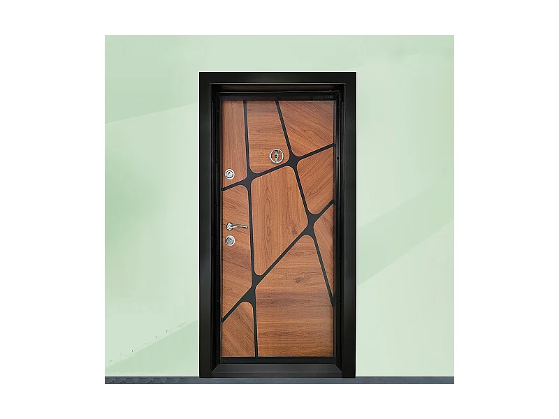 Porta blindata d’ingresso rovere e marrone PL42