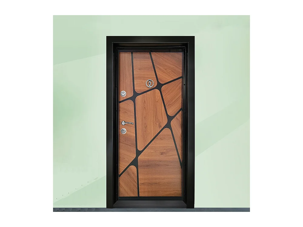 Porta blindata d’ingresso rovere e marrone PL42