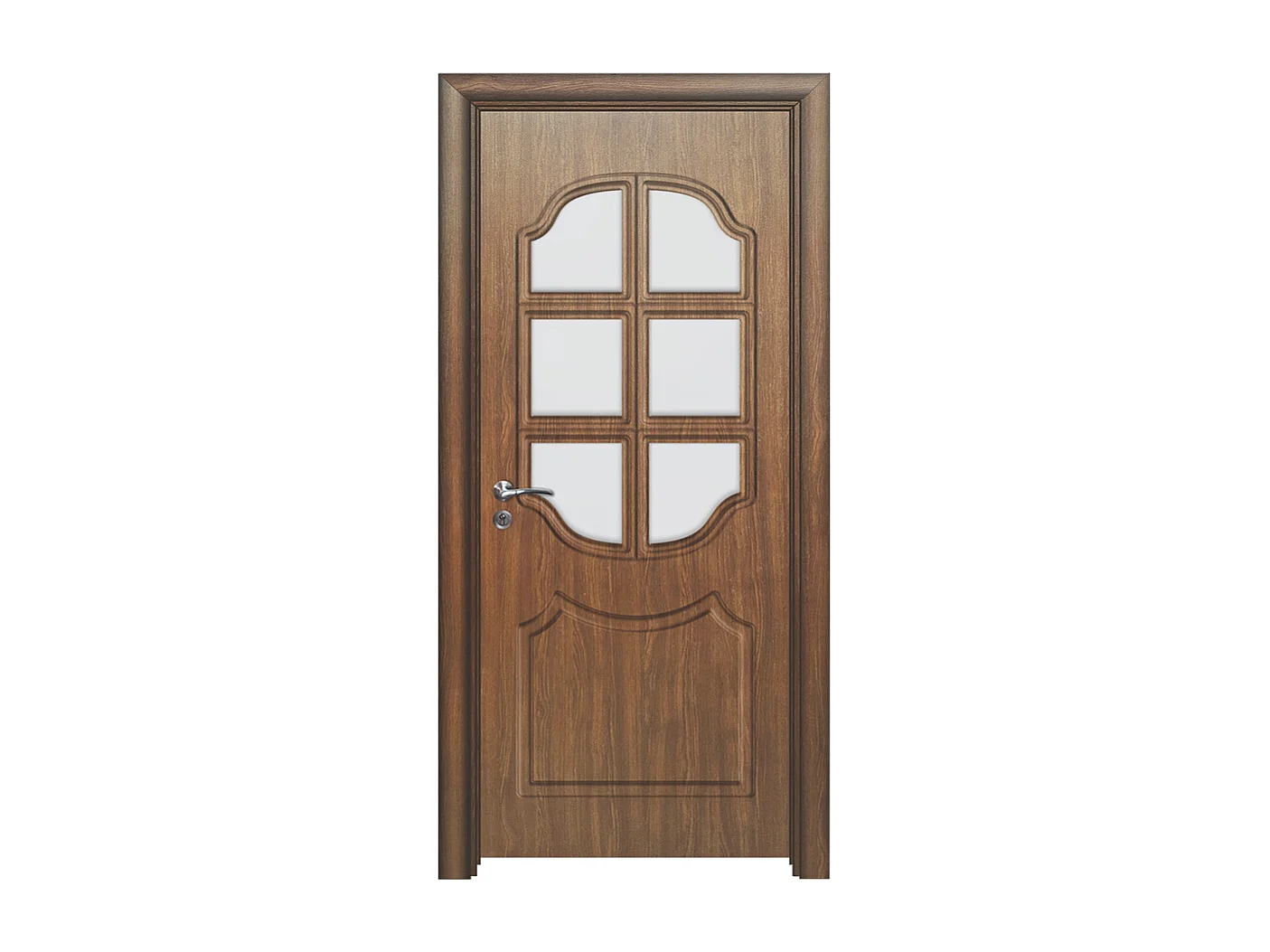 Porta da interno con vetro noce 80x197 (telaio 10-14cm) PIE6