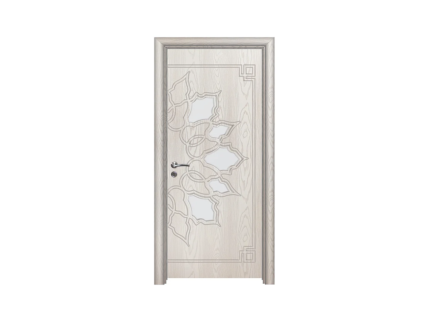 Porta da interno con vetro bianco effetto legno 80x197 (telaio 10-14cm) PIE18