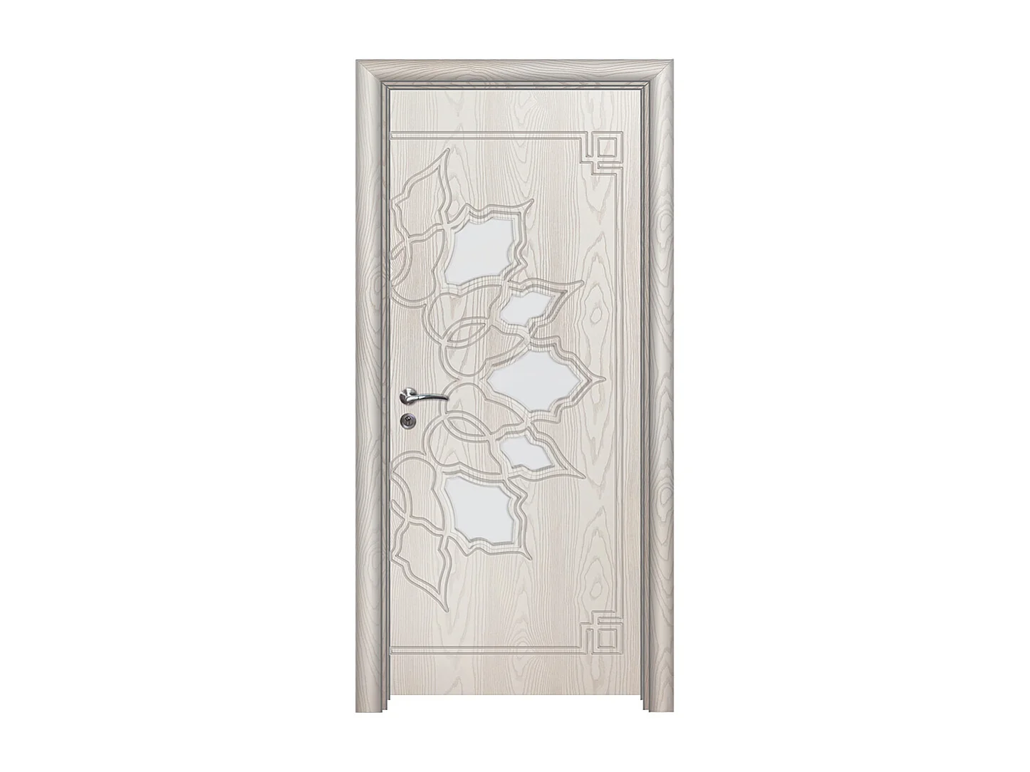 Porta da interno con vetro bianco effetto legno 80x197 (telaio 10-14cm) PIE18