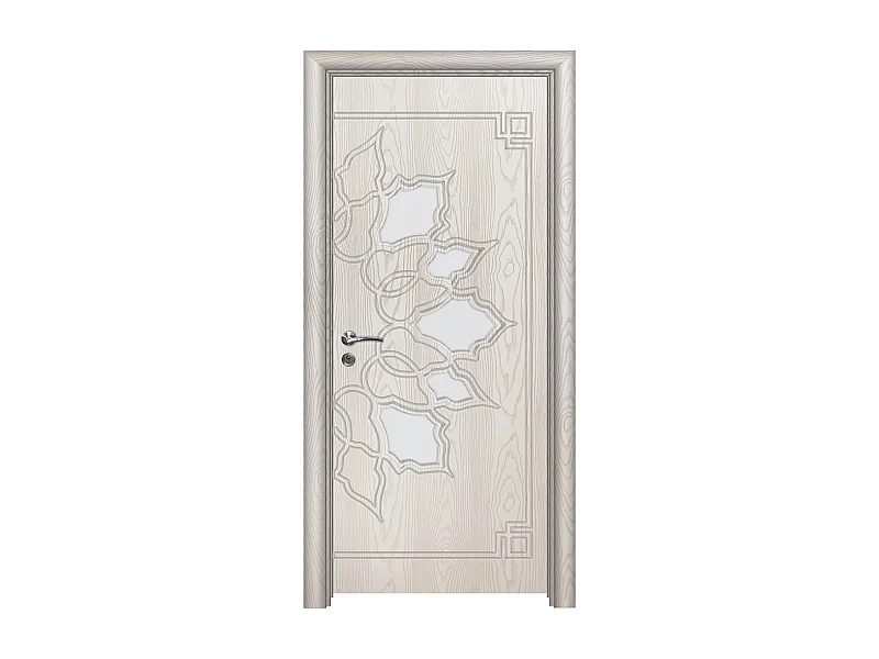 Porta da interno con vetro bianco effetto legno 80x197 (telaio 10-14cm) PIE18