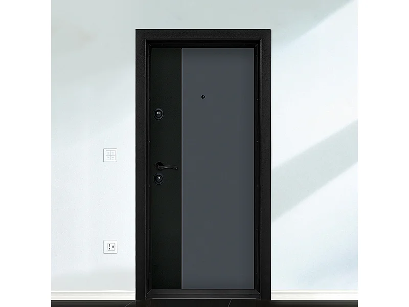 Porta blindata d’ingresso 95x205 grigia e nero PL63