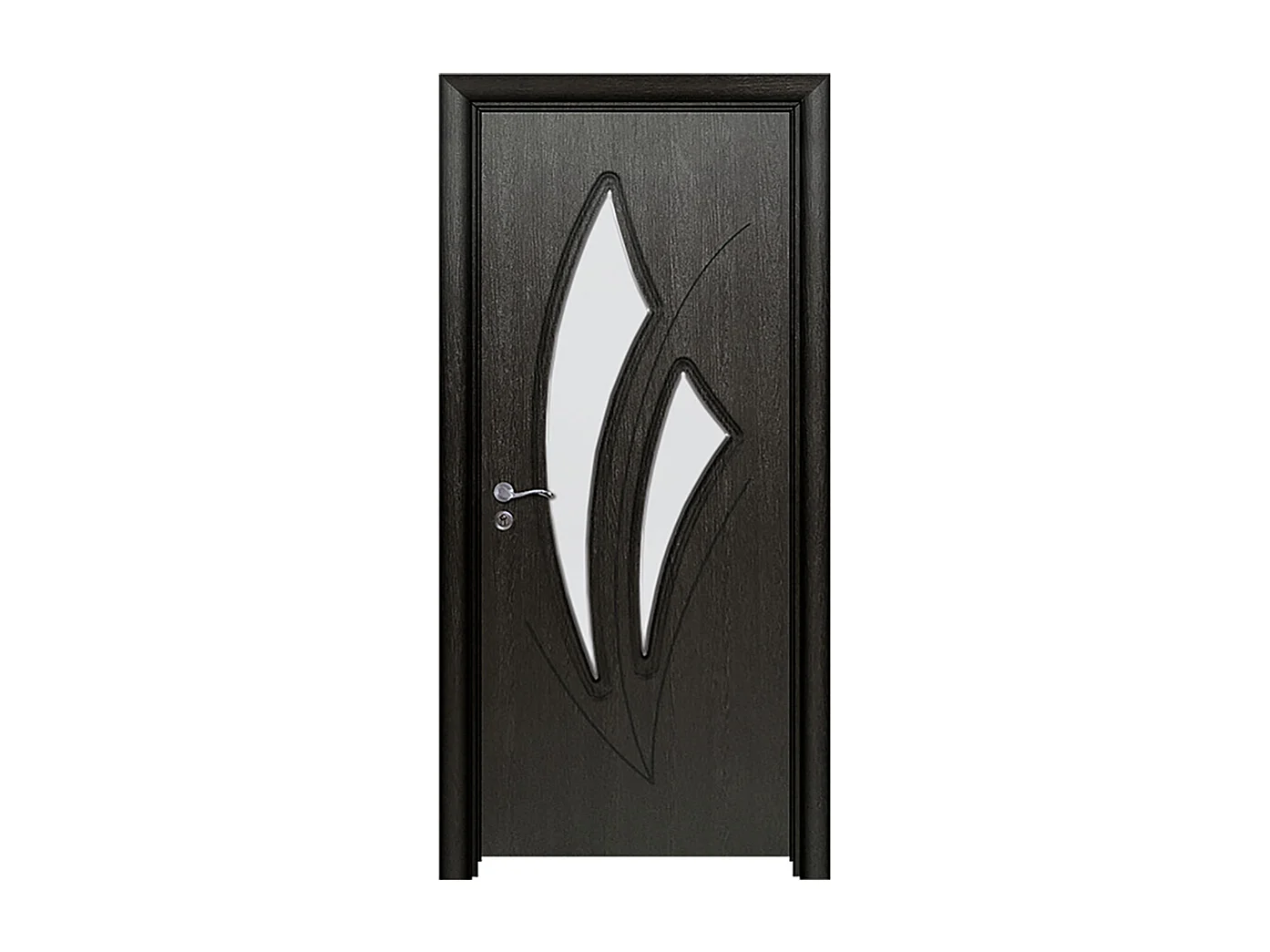 Porta da interno con vetro nero 80x206 (telaio 10-14cm) PIE22