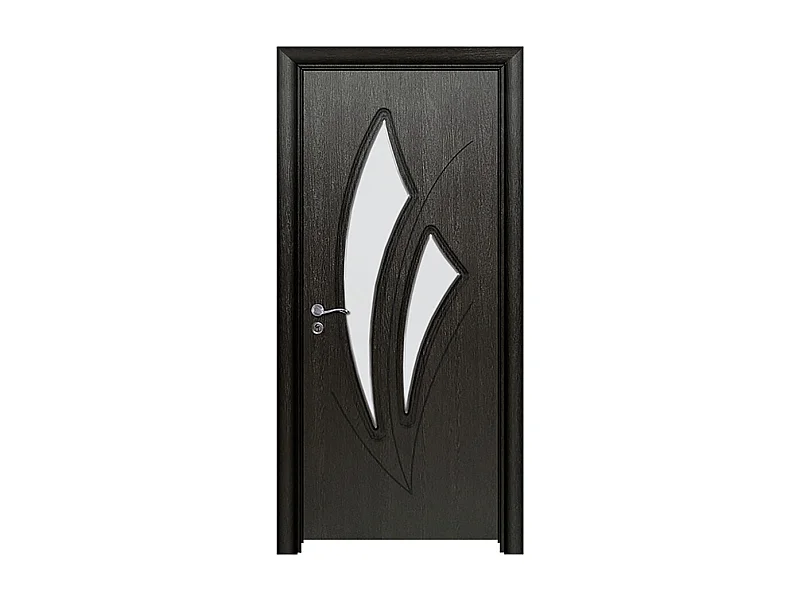 Porta da interno con vetro nero 80x206 (telaio 10-14cm) PIE22