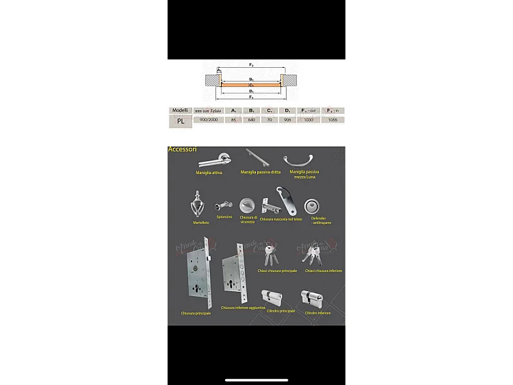 Porta d’ingresso blindata effetto legno PL56 Interna sinistra