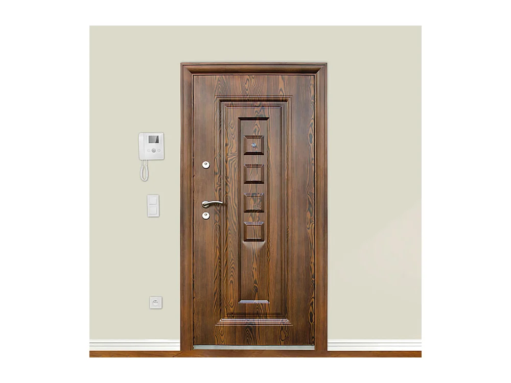 Porta blindata d'ingresso design effetto legno apertura esterna sinistra P12 90x197 marrone