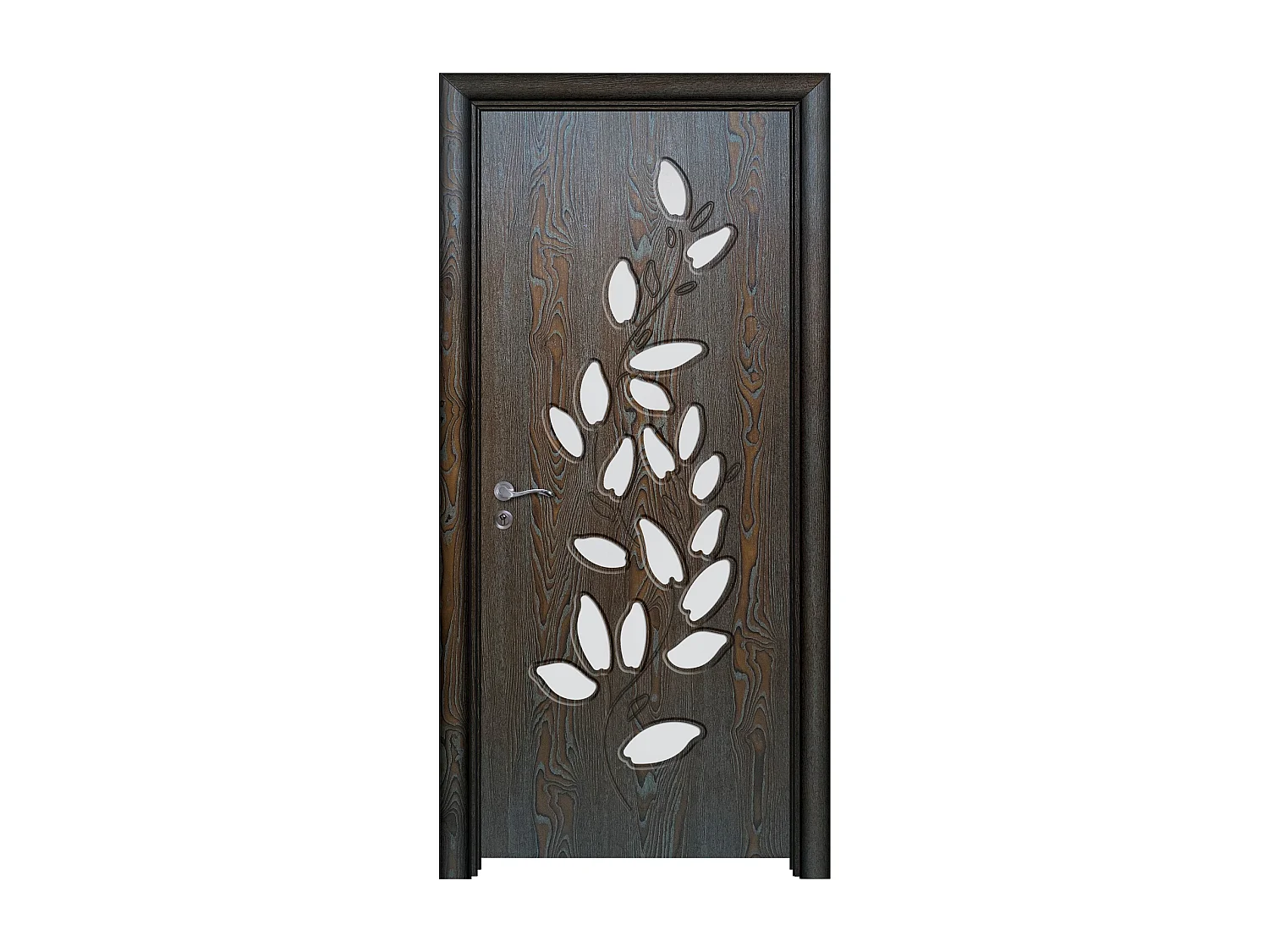 Porta da interno con vetro marrone 80x197 (telaio 10-14cm) PIE28