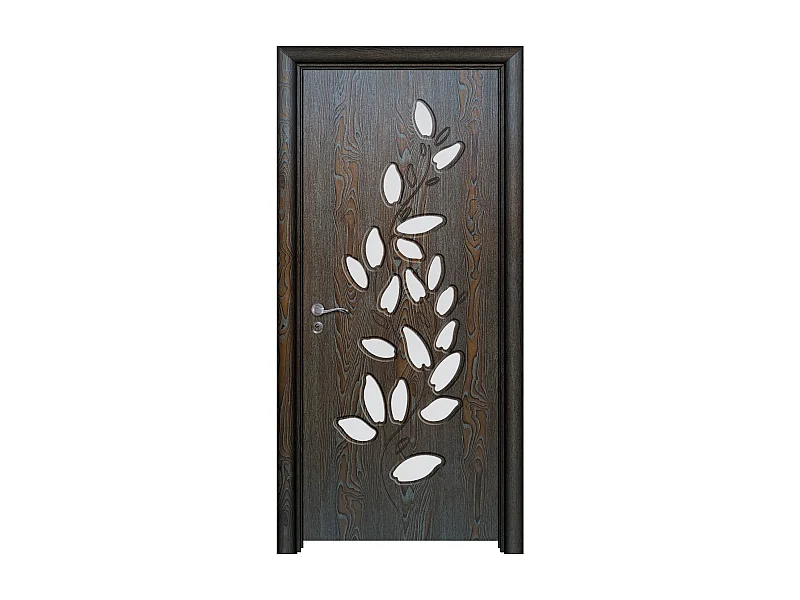 Porta da interno con vetro marrone 80x197 (telaio 10-14cm) PIE28