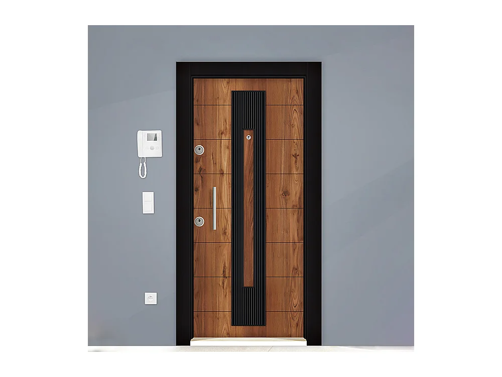 Porta blindata d’ingresso effetto legno PL46