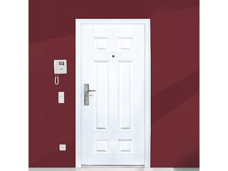 Porta blindata d'ingresso moderna apertura interna sinistra P7 90x210 bianco