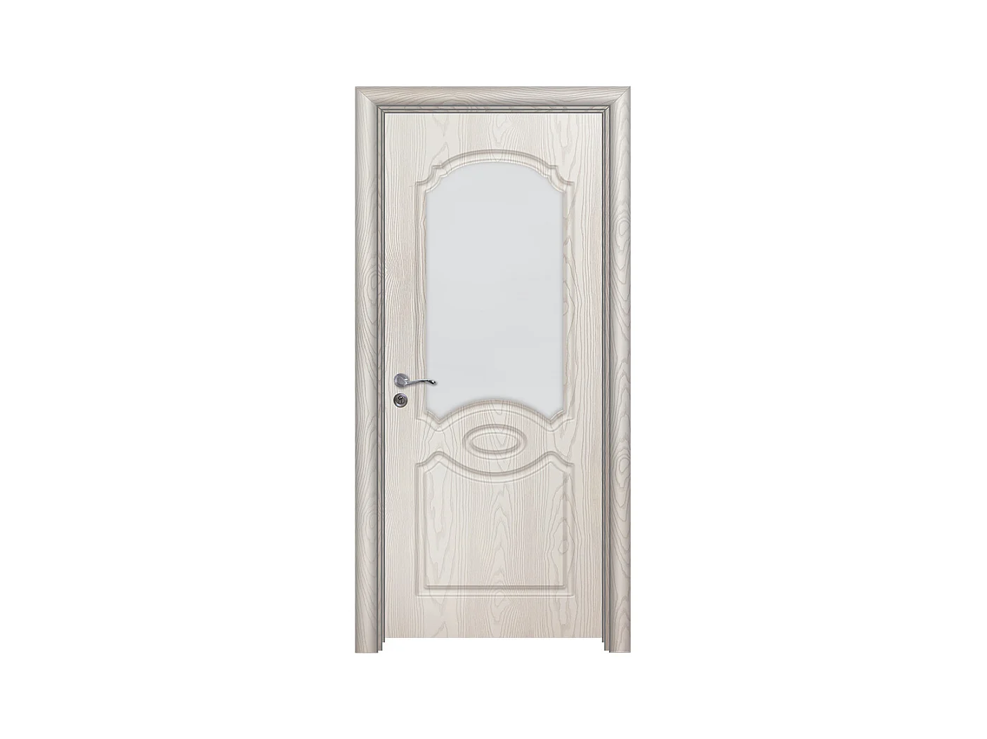 Porta da interno con vetro bianca effetto legno 70x206 (telaio 10-14cm) PIE4