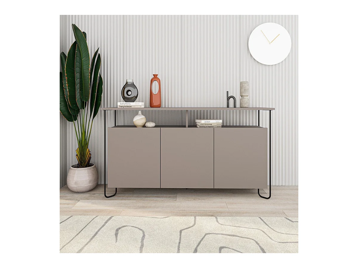 Sideboard 3 Türen mit Metallfüßen B130 cm - DILLY