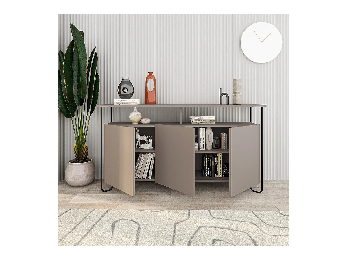 Sideboard 3 Türen mit Metallfüßen B130 cm - DILLY