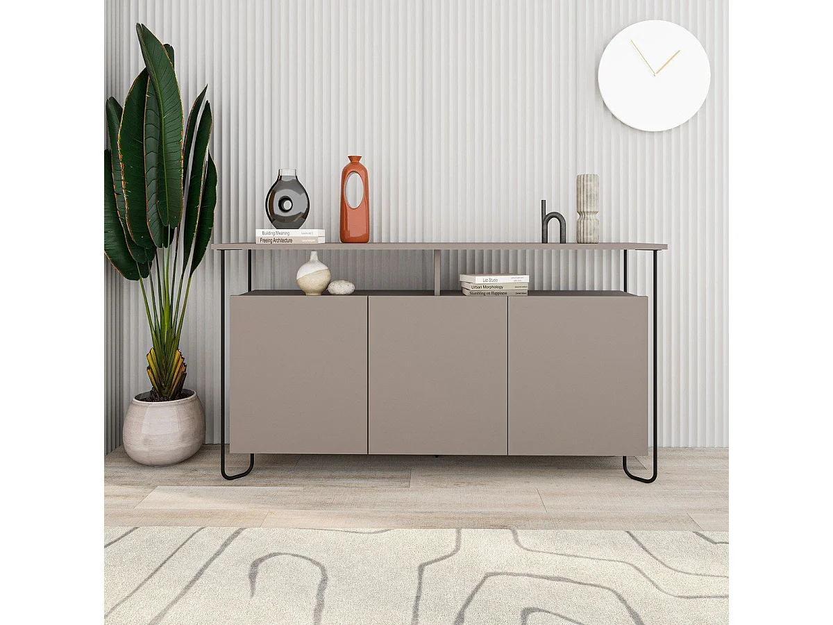 Sideboard 3 Türen mit Metallfüßen B130 cm - DILLY