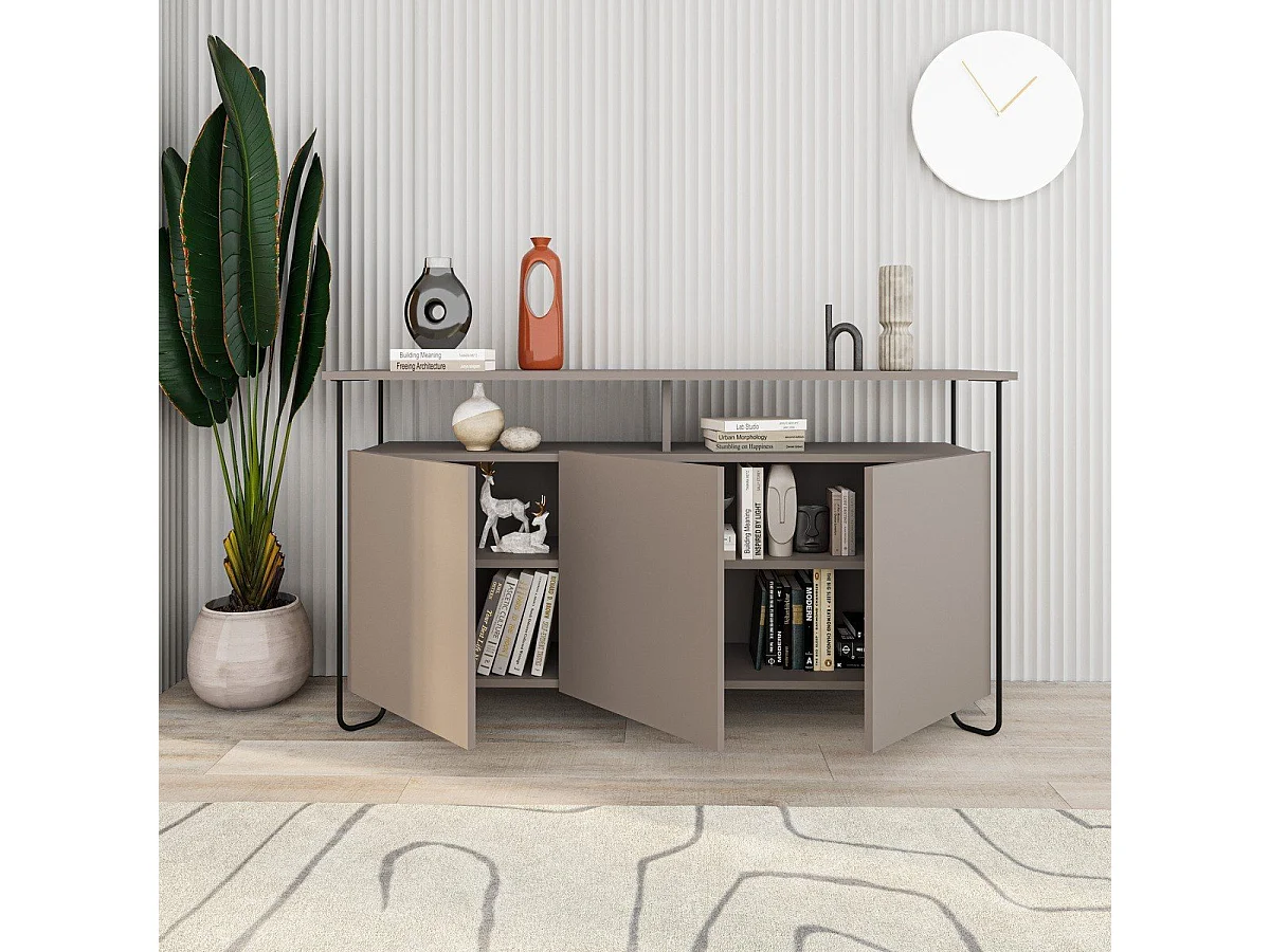 Sideboard 3 Türen mit Metallfüßen B130 cm - DILLY