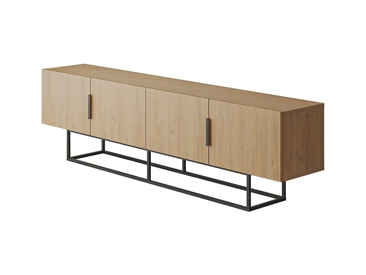 Meuble TV 4 portes avec pieds en métal L200 cm - TITAN