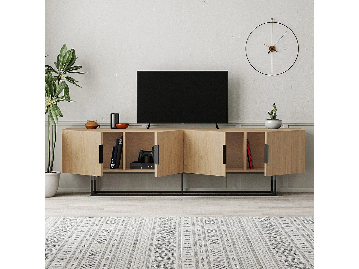 TV-Möbel 4 Türen mit Metallfüßen B200 cm - TITAN