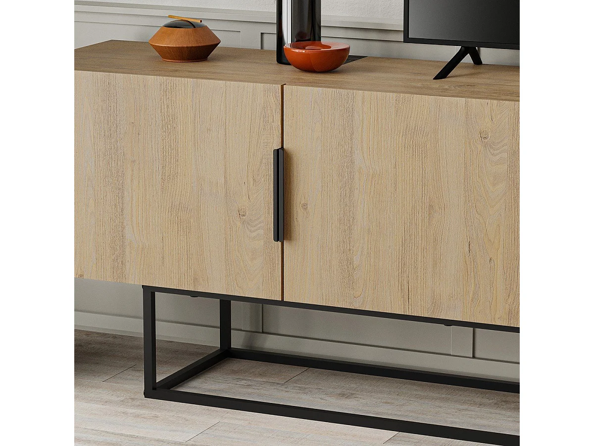 TV-Möbel 4 Türen mit Metallfüßen B200 cm - TITAN