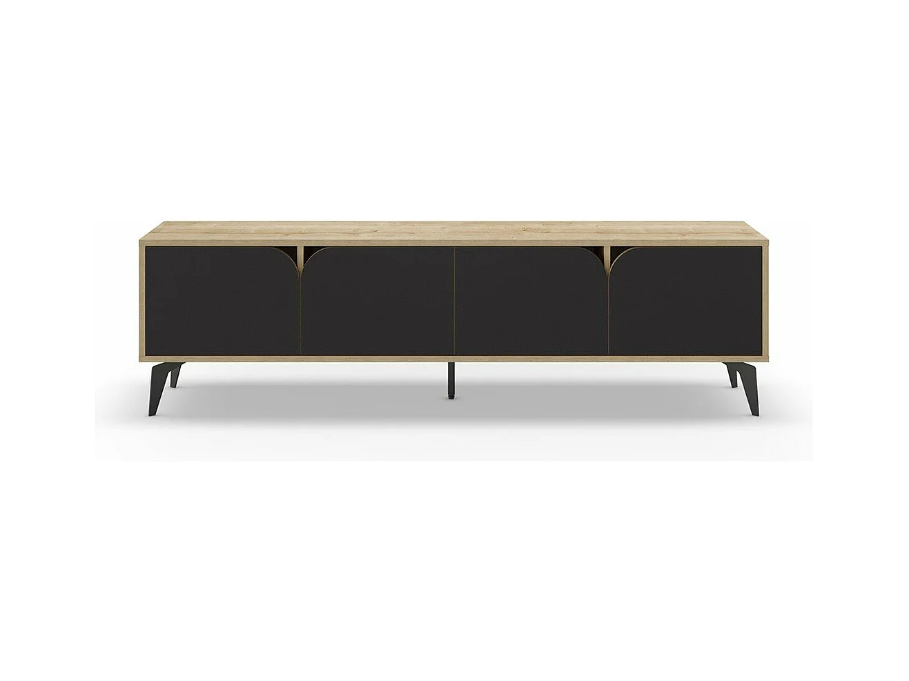 Meuble TV 4 portes avec pieds en métal L180 cm - FLORA