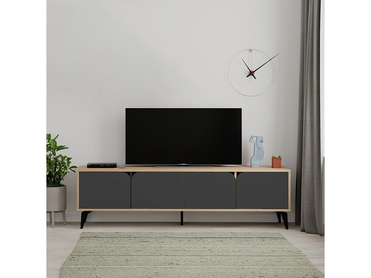 TV-Möbel 4 Türen mit Metallfüßen B180 cm - FLORA