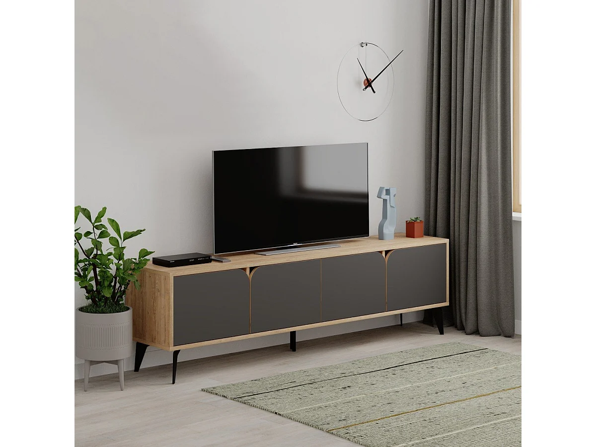 TV-Möbel 4 Türen mit Metallfüßen B180 cm - FLORA
