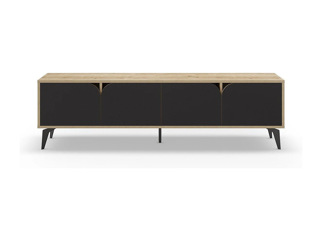 Stojak TV 4-drzwiowy z metalowymi nogami L180 cm - FLORA