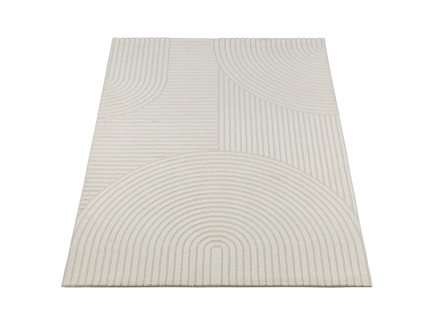 Tapis Everest moderne arc curve - Crème - 140 x 200 cm