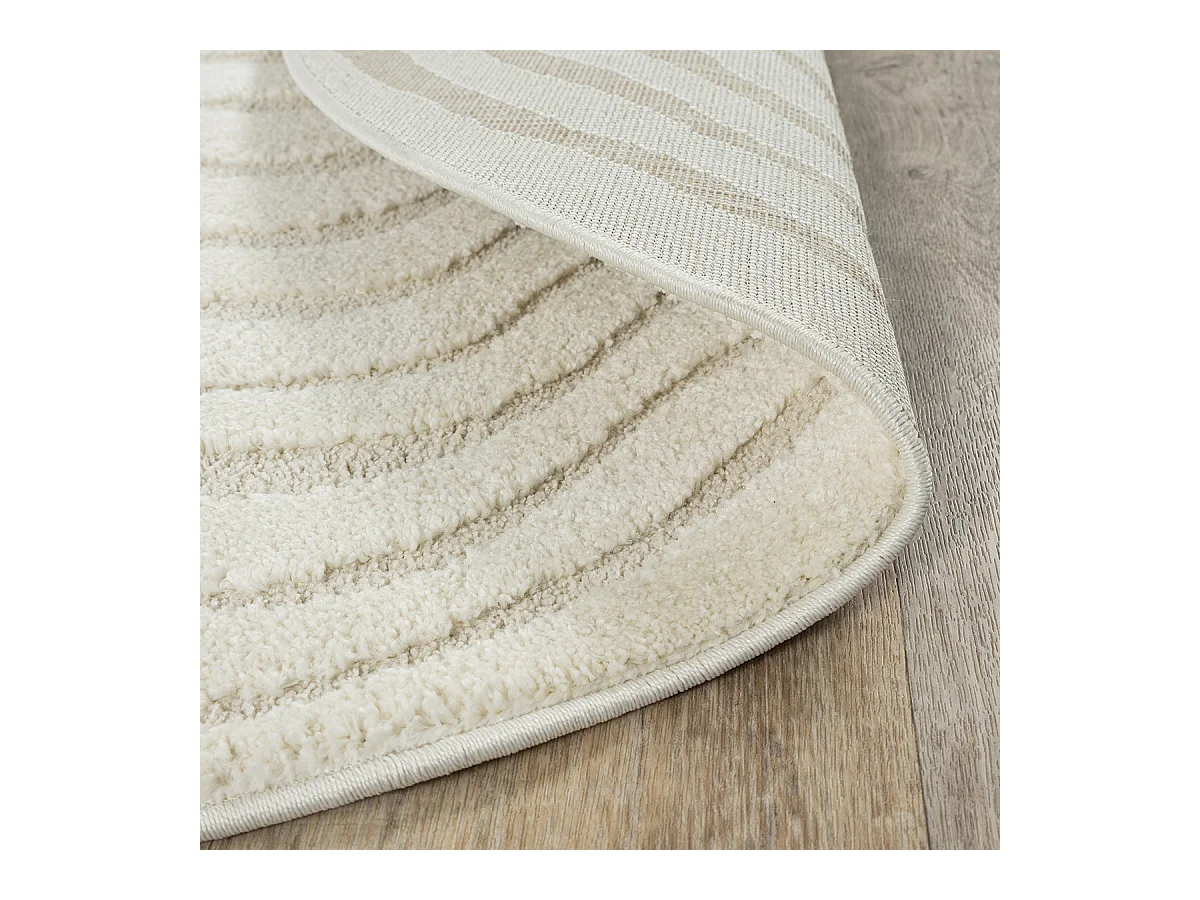 Tapis Everest moderne effet 3D - Crème - 160 cm Ronde