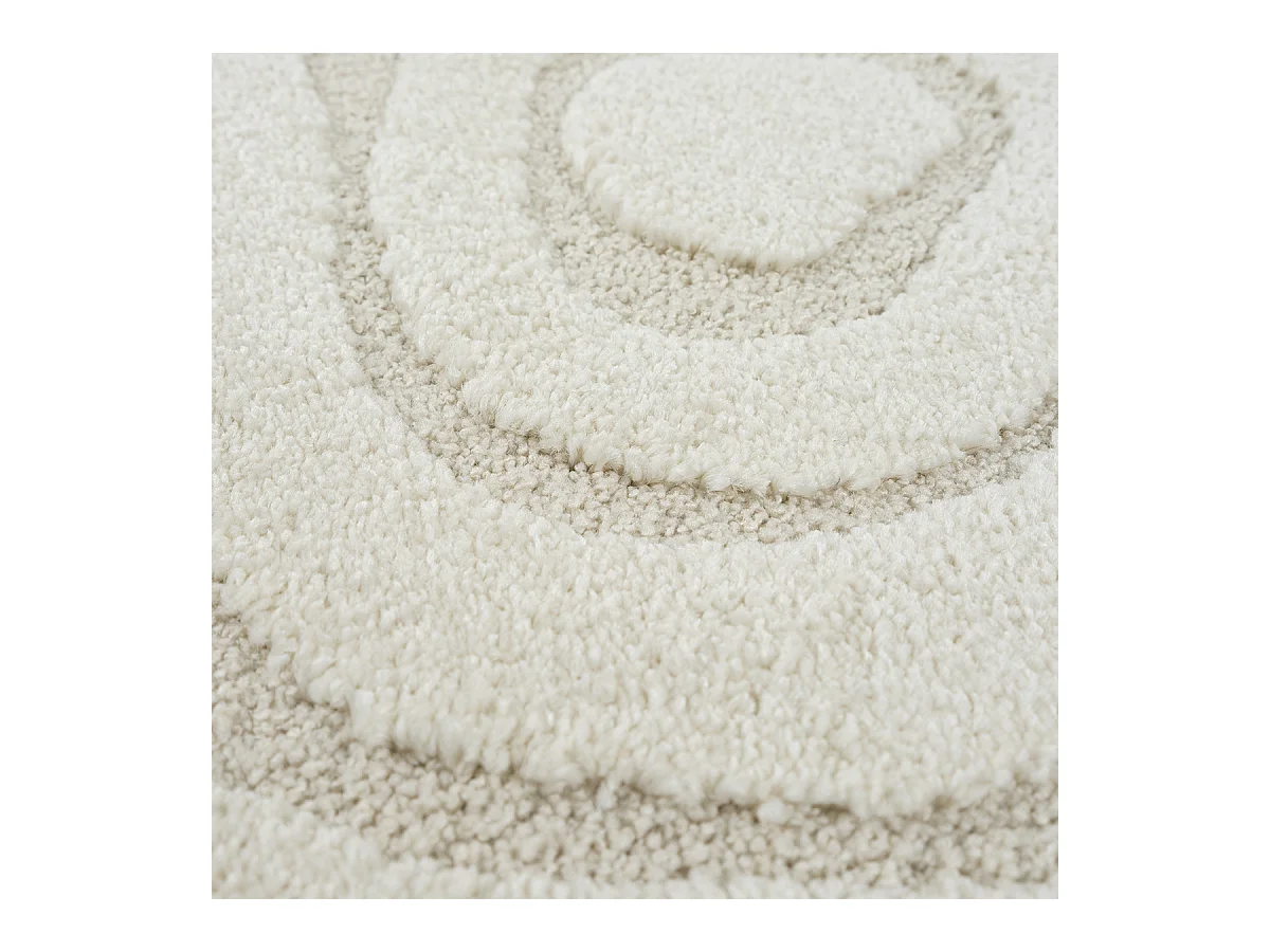 Tapis Everest moderne effet 3D - Crème - 160 cm Ronde