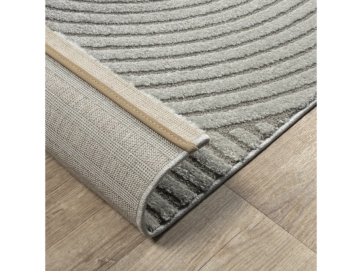 Tapis Everest moderne effet haut-bas 3D - Gris - 80 x 150 cm
