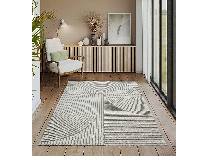 Teppich Everest Modern 3D Hoch-Tief-Effekt - Grau - 140 x 200 cm