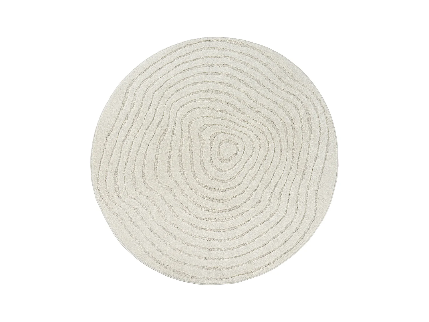 Tapis Everest moderne effet 3D - Crème - 200 cm Ronde