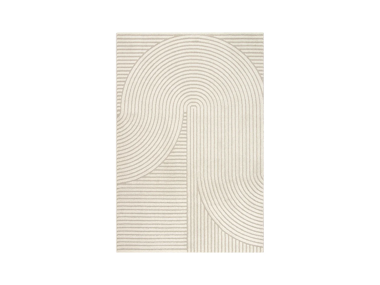 Tapis Everest moderne effet haut-bas 3D - Beige - 80 x 150 cm