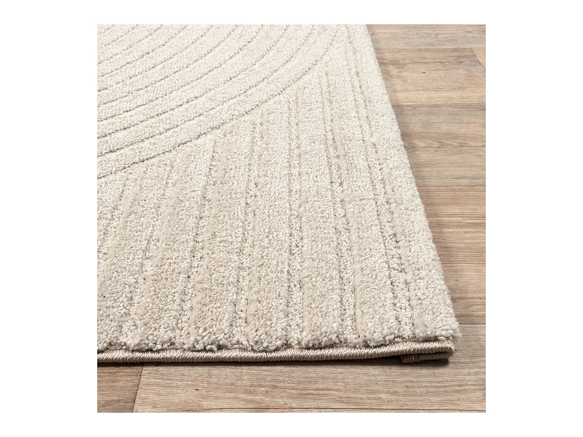 Tapis Everest moderne effet haut-bas 3D - Beige - 80 x 150 cm