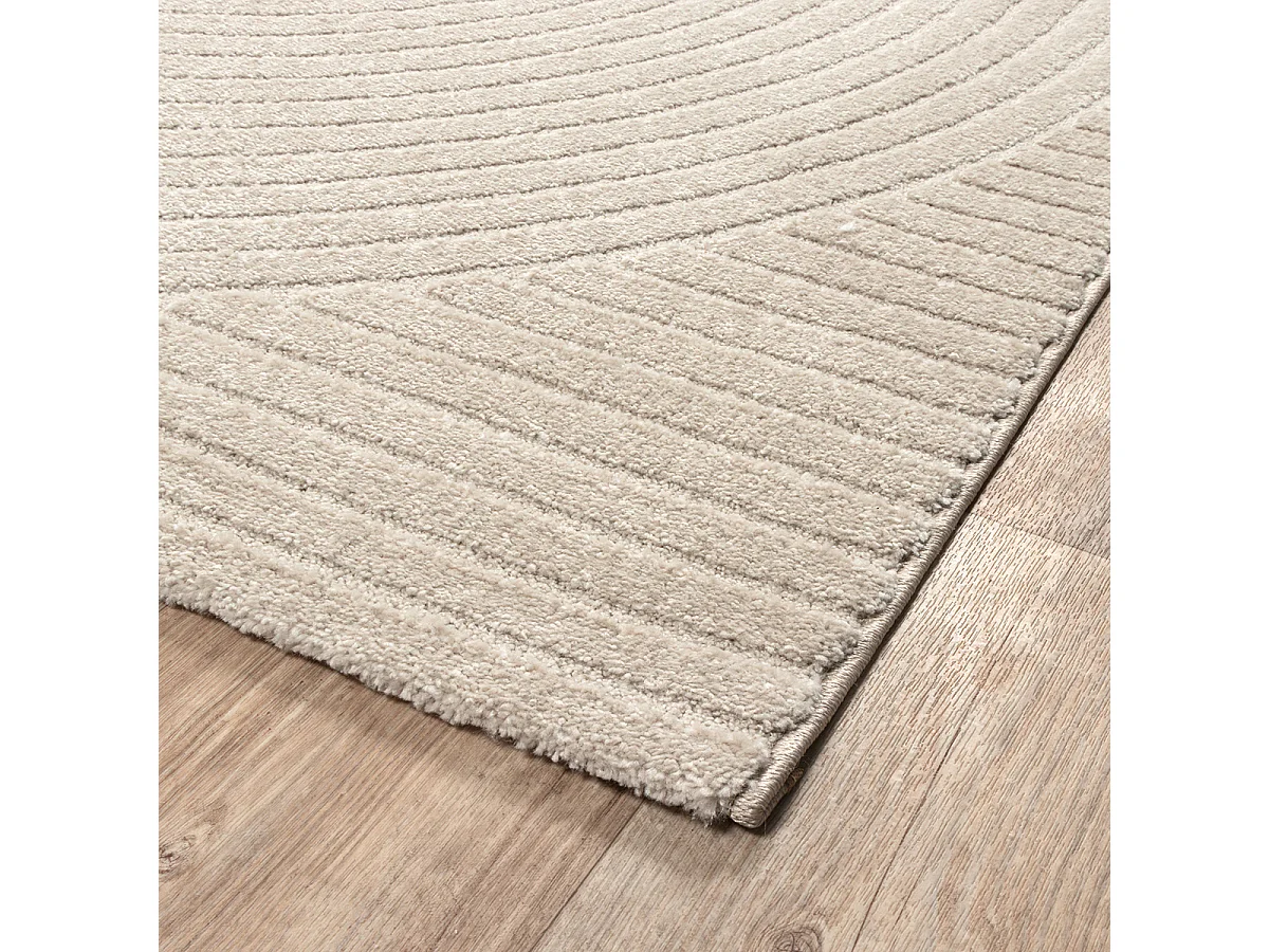 Tapete Everest Moderno 3D Alto-Baixo - Bege - 80 x 150 cm